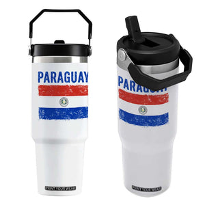 Vintage Paraguay Flag Distressed Paraguayan Pride Patriotic Soccer Fan Graphic Flip Straw Tumbler TS10 One Size: 30 oz White Print Your Wear