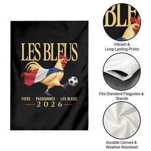 Les Bleus 2026 France Soccer Garden Flag Rooster Wearing French Flag Patriotic Football Fan Graphic TS10 Print Your Wear