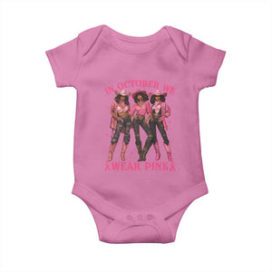 In October We Wear Pink Baby Onesie Breast Cancer Awareness Month Cowgirl Pink Ribbon TS10 Azalea Print Your Wear