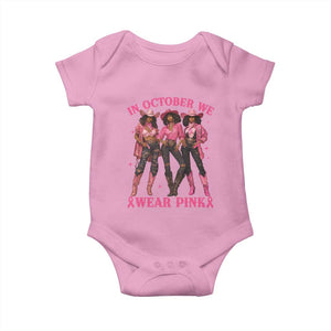 In October We Wear Pink Baby Onesie Breast Cancer Awareness Month Cowgirl Pink Ribbon TS10 Light Pink Print Your Wear