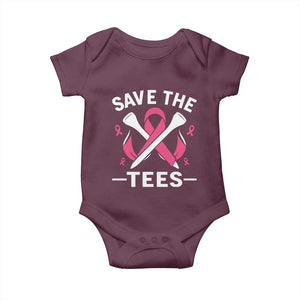 Breast Cancer Awareness Pink Ribbon Golf Baby Onesie Funny Save The Tees TS10 Maroon Print Your Wear