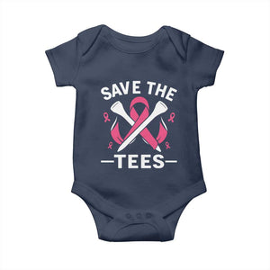 Breast Cancer Awareness Pink Ribbon Golf Baby Onesie Funny Save The Tees TS10 Navy Print Your Wear