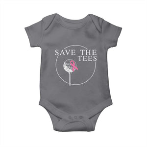 Breast Cancer Awareness Golf Baby Onesie Pink Ribbon Save The Tees Fundraiser Team TS10 Charcoal Print Your Wear