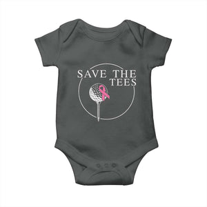 Breast Cancer Awareness Golf Baby Onesie Pink Ribbon Save The Tees Fundraiser Team TS10 Dark Heather Print Your Wear