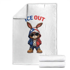 Cool Bunny Ice Out Throw Blanket Puerto Rican Flag Hoodie Outfit Vibes Boricua TS10 White Print Your Wear