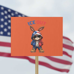 Cool Bunny Ice Out Protest Sign Puerto Rican Flag Hoodie Outfit Vibes Boricua TS10 Horizontal 18" × 24" Orange Print Your Wear