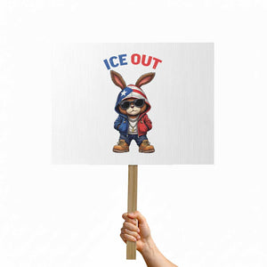 Cool Bunny Ice Out Protest Sign Puerto Rican Flag Hoodie Outfit Vibes Boricua TS10 Horizontal 18" × 24" White Print Your Wear