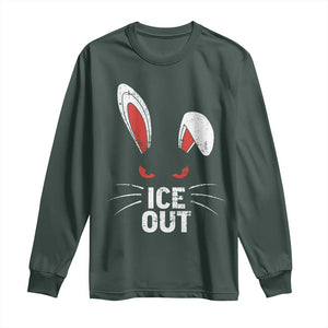 Bunny Ice Out Long Sleeve Shirt Resist FDT Anti Immigration Enforcement TS10 Dark Forest Green Print Your Wear