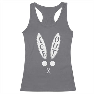 Bunny Bad Ice Out Racerback Tank Top Rabbit FDT Anti Immigration Enforcement TS10 Charcoal Print Your Wear