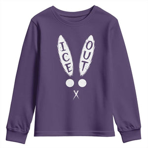 Bunny Bad Ice Out Youth Sweatshirt Rabbit FDT Anti Immigration Enforcement TS10 Purple Print Your Wear