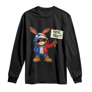 Bunny Ice Out Long Sleeve Shirt Protest Equality Puerto Rican Flag Hoodie TS10 Black Print Your Wear