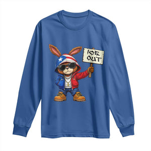 Bunny Ice Out Long Sleeve Shirt Protest Equality Puerto Rican Flag Hoodie TS10 Royal Blue Print Your Wear