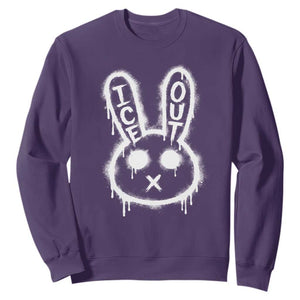 Cool Bunny Ice Out Sweatshirt Graffiti Style Rabbit FDT Anti Immigration Enforcement TS10 Purple Print Your Wear