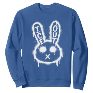 Cool Bunny Ice Out Sweatshirt Graffiti Style Rabbit FDT Anti Immigration Enforcement TS10 Royal Blue Print Your Wear