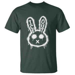 Cool Bunny Ice Out T Shirt Graffiti Style Rabbit FDT Anti Immigration Enforcement TS10 Dark Forest Green Print Your Wear