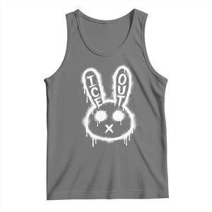 Cool Bunny Ice Out Tank Top Graffiti Style Rabbit FDT Anti Immigration Enforcement TS10 Black Heather Print Your Wear