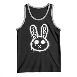 Cool Bunny Ice Out Tank Top Graffiti Style Rabbit FDT Anti Immigration Enforcement TS10 Black Athletic Heather Print Your Wear