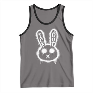 Cool Bunny Ice Out Tank Top Graffiti Style Rabbit FDT Anti Immigration Enforcement TS10 Deep Heather Black Print Your Wear