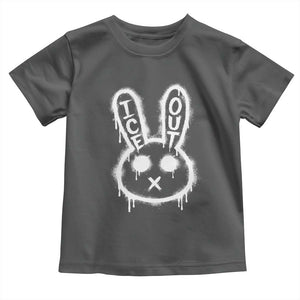 Cool Bunny Ice Out Toddler T Shirt Graffiti Style Rabbit FDT Anti Immigration Enforcement TS10 Dark Heather Print Your Wear