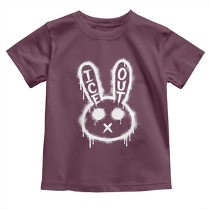 Cool Bunny Ice Out Toddler T Shirt Graffiti Style Rabbit FDT Anti Immigration Enforcement TS10 Maroon Print Your Wear
