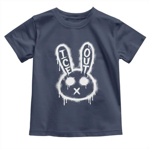 Cool Bunny Ice Out Toddler T Shirt Graffiti Style Rabbit FDT Anti Immigration Enforcement TS10 Navy Print Your Wear