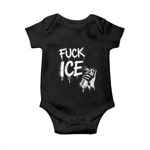 Fck Ice Baby Onesie Vintage Graffiti No Human is Illegal TS10 Black Print Your Wear