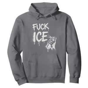 Fck Ice Hoodie Vintage Graffiti No Human is Illegal TS10 Charcoal Print Your Wear