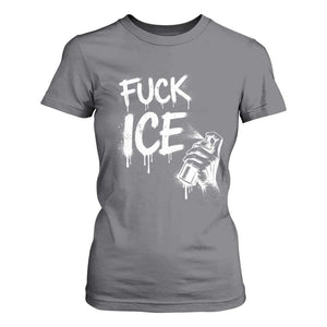 Fck Ice T Shirt For Women Vintage Graffiti No Human is Illegal TS10 Charcoal Print Your Wear