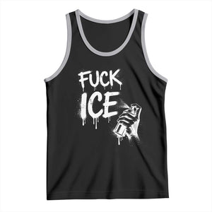 Fck Ice Tank Top Vintage Graffiti No Human is Illegal TS10 Black Athletic Heather Print Your Wear