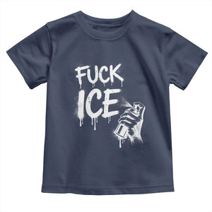 Fck Ice Toddler T Shirt Vintage Graffiti No Human is Illegal TS10 Navy Print Your Wear