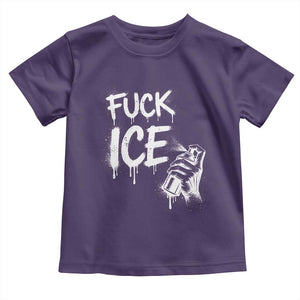 Fck Ice Toddler T Shirt Vintage Graffiti No Human is Illegal TS10 Purple Print Your Wear