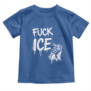 Fck Ice Toddler T Shirt Vintage Graffiti No Human is Illegal TS10 Royal Blue Print Your Wear