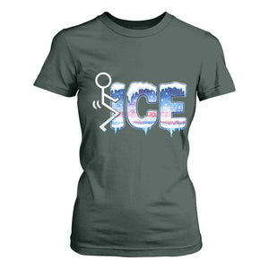 Fck Ice T Shirt For Women Sarcastic Immigration Protest TS10 Dark Forest Green Print Your Wear
