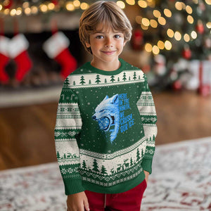 Crush Ice Ugly Christmas Sweater Wolf Human Rights Protest TS10 Forest Green Beige Print Your Wear