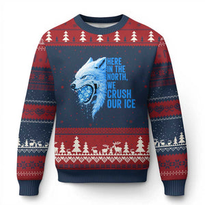 Crush Ice Ugly Christmas Sweater Wolf Human Rights Protest TS10 Navy Red Print Your Wear