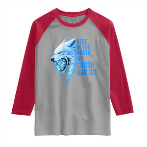 Crush Ice Raglan Shirt Wolf Human Rights Protest TS10 Sport Gray Red Print Your Wear