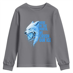 Crush Ice Youth Sweatshirt Wolf Human Rights Protest TS10 Charcoal Print Your Wear