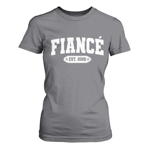 Fiance Est 2026 T Shirt For Women Future Mr. and Mrs. Boyfriend Engagement Gift TS10 Charcoal Print Your Wear