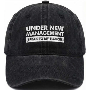 Funny Fiancé Washed Cotton Baseball Cap Engagement Gift For Fiance Bachelor Party TS10 Washed Cap Universal Fit Black Print Your Wear