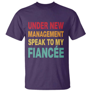 Funny Fiancé T Shirt Under New Management Speak to My Fiancee TS10 Purple Print Your Wear