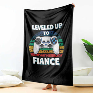 Leveled Up To Fiance Throw Blanket Retro Newly Engaged Gifts For Him TS10 Print Your Wear