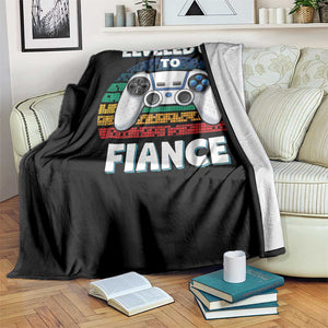 Leveled Up To Fiance Throw Blanket Retro Newly Engaged Gifts For Him TS10 Print Your Wear