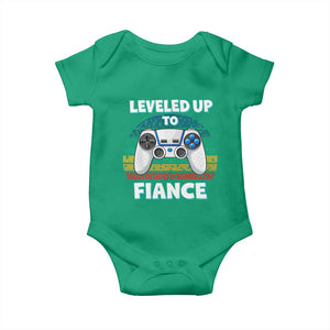 Leveled Up To Fiance Baby Onesie Retro Newly Engaged Gifts For Him TS10 Irish Green Print Your Wear