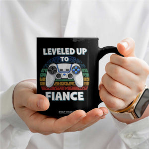 Leveled Up To Fiance Coffee Mug Retro Newly Engaged Gifts For Him TS10 Print Your Wear