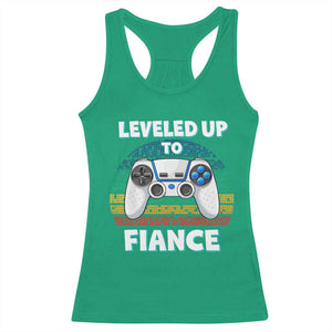 Leveled Up To Fiance Racerback Tank Top Retro Newly Engaged Gifts For Him TS10 Irish Green Print Your Wear