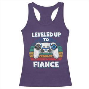 Leveled Up To Fiance Racerback Tank Top Retro Newly Engaged Gifts For Him TS10 Purple Print Your Wear