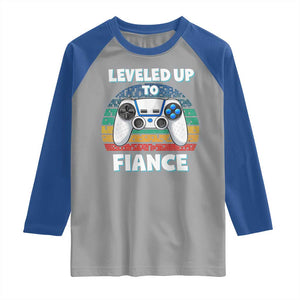 Leveled Up To Fiance Raglan Shirt Retro Newly Engaged Gifts For Him TS10 Sport Gray Royal Print Your Wear
