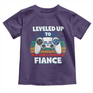 Leveled Up To Fiance Toddler T Shirt Retro Newly Engaged Gifts For Him TS10 Purple Print Your Wear