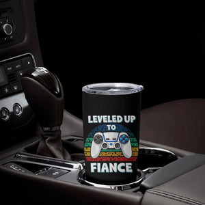 Leveled Up To Fiance Tumbler Cup Retro Newly Engaged Gifts For Him TS10 Print Your Wear