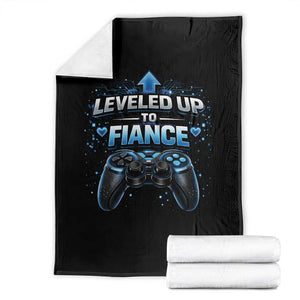 Leveled Up To Fiance Throw Blanket Newly Engaged Gifts For Him Gamer TS10 Black Print Your Wear